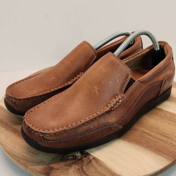 Vionic Men's Brown Leather Slip On Loafers Shoes Comfortable 8.5M - Picture 6 of 10